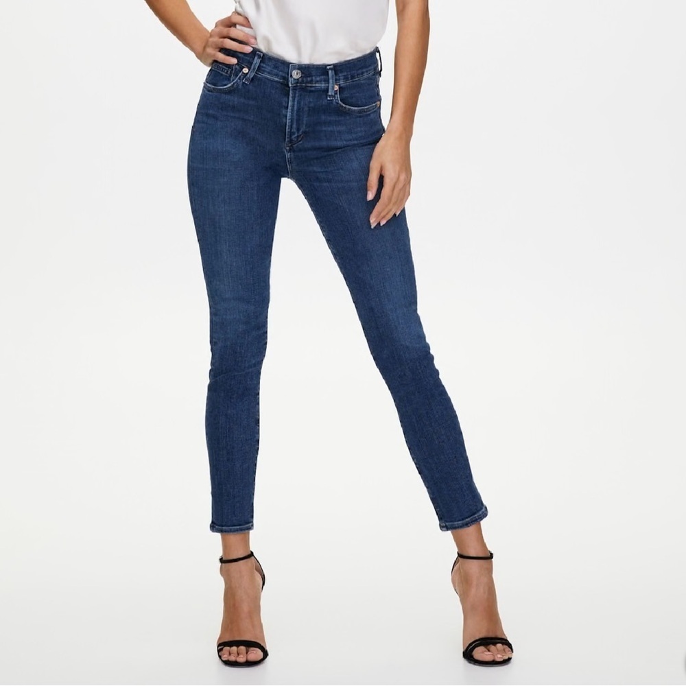 Citizens of Humanity Rocket Crop Jeans Size 27/4 High Rise Skinny Blue Denim EUC